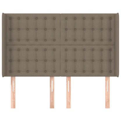 Hoofdbord Met Randen Stof 1 147 x 16 x 118/128 cm Taupe
