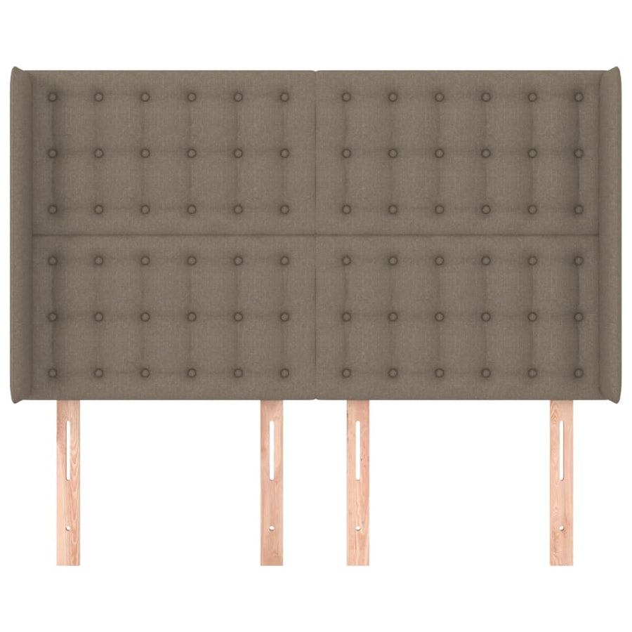 Hoofdbord Met Randen Stof 1 147 x 16 x 118/128 cm Taupe