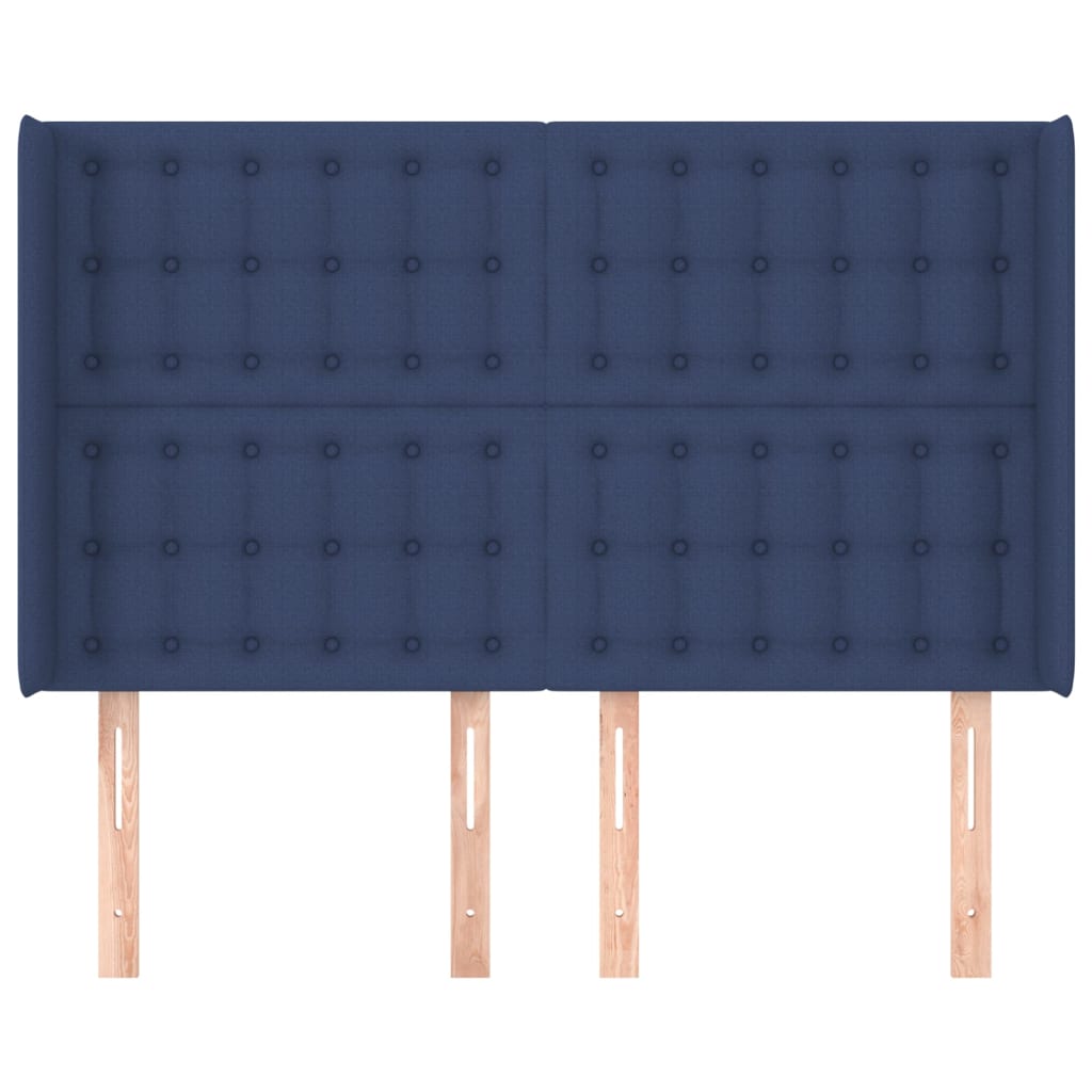 Hoofdbord Met Randen Stof 1 147 x 16 x 118/128 cm Blauw