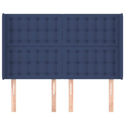 Hoofdbord Met Randen Stof 1 147 x 16 x 118/128 cm Blauw