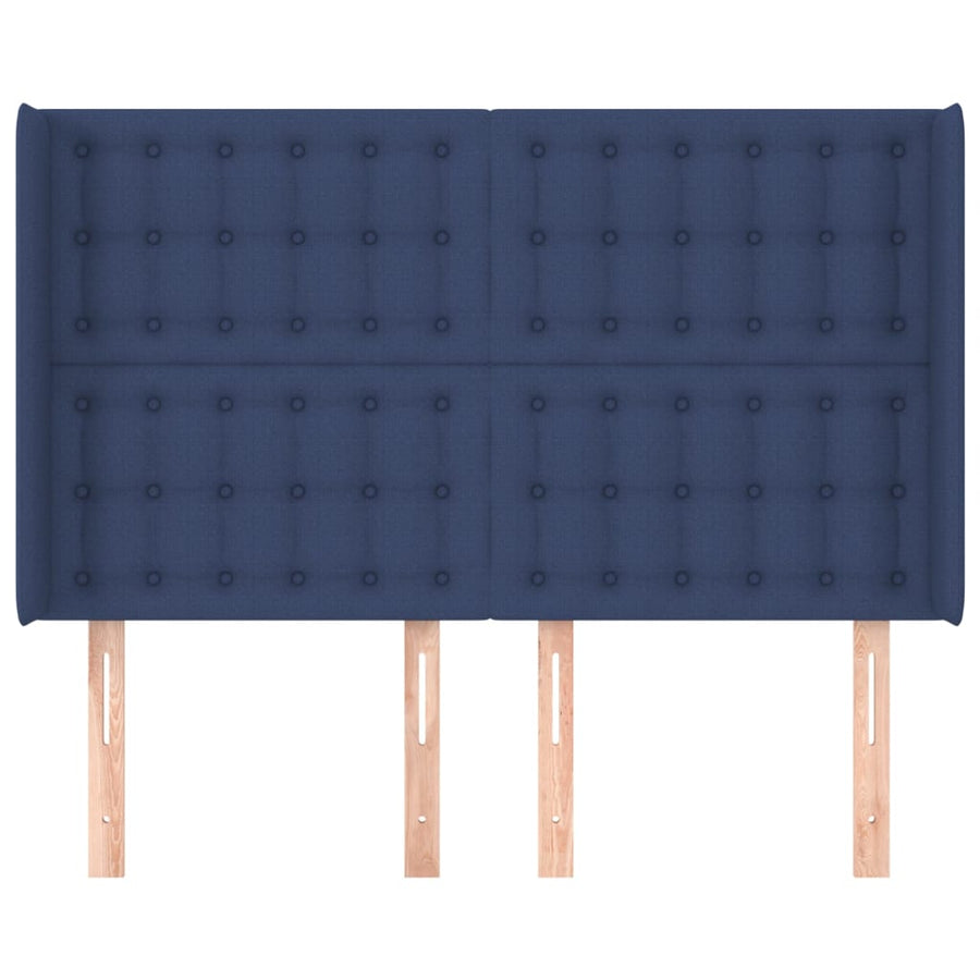 Hoofdbord Met Randen Stof 1 147 x 16 x 118/128 cm Blauw