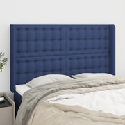 Hoofdbord stof blauw 147x16x118/128 cm