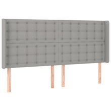 Hoofdbord Met Randen Stof 163 x 16 x 118/128 cm Lichtgrijs