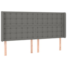 Hoofdbord Met Randen Stof 1 163 x 16 x 118/128 cm Donkergrijs