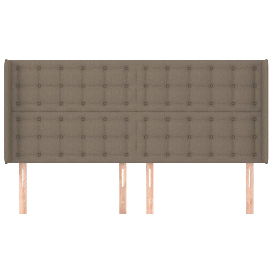 Hoofdbord Met Randen Stof 1 183 x 16 x 118/128 cm Taupe
