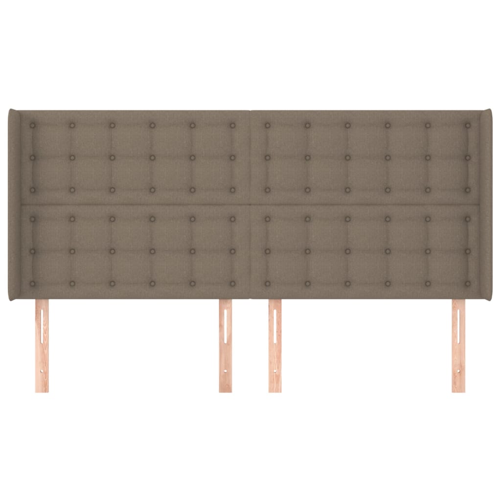 Hoofdbord Met Randen 203X16X118/128 Cm Stof Taupe 203 x 16 x 118/128 cm