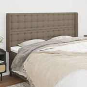 Hoofdbord 203x16x118/128 cm stof taupe