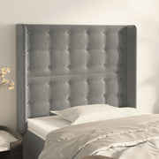 Hoofdbord 83x16x118/128 cm fluweel lichtgrijs