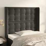 Hoofdbord 83x16x118/128 cm fluweel donkergrijs