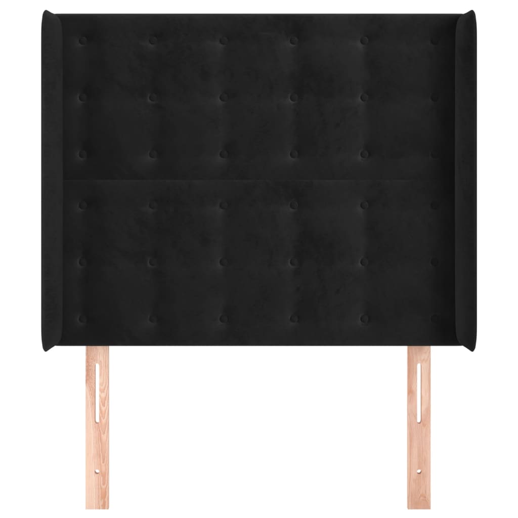 Hoofdbord Met Randen Fluweel 83 x 16 x 118/128 cm Zwart