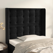 Hoofdbord fluweel 83x16x118/128 cm zwart