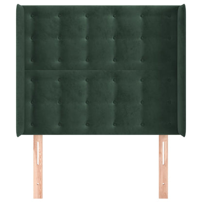 Hoofdbord Met Randen Fluweel Groen 83 x 16 x 118/128 cm