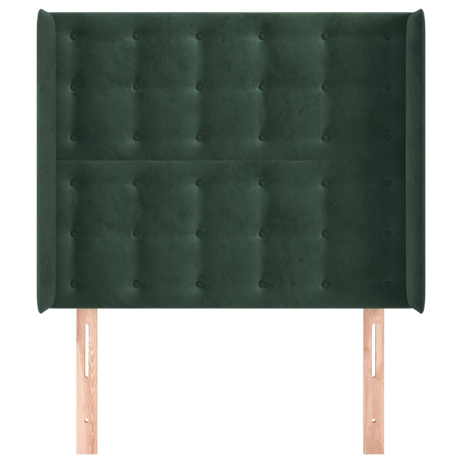 Hoofdbord Met Randen Fluweel Groen 83 x 16 x 118/128 cm