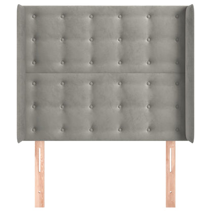 Hoofdbord Met Randen Fluweel 1 93 x 16 x 118/128 cm Lichtgrijs