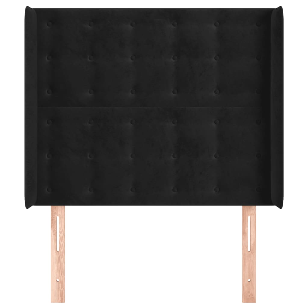 Hoofdbord Met Randen Fluweel 103 x 16 x 118/128 cm Zwart