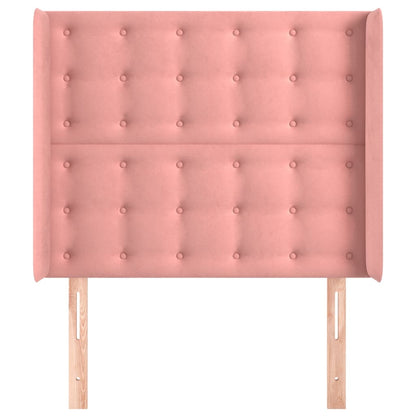 Hoofdbord Met Randen Fluweel 103 x 16 x 118/128 cm Roze