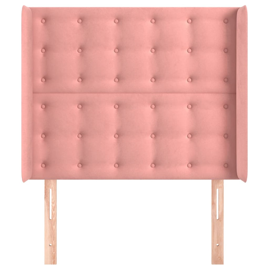 Hoofdbord Met Randen Fluweel 103 x 16 x 118/128 cm Roze