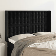 Hoofdbord fluweel 147x16x118/128 cm zwart