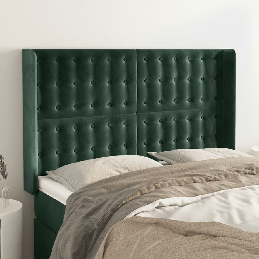 Hoofdbord Met Randen Fluweel 147 x 16 x 118/128 cm
