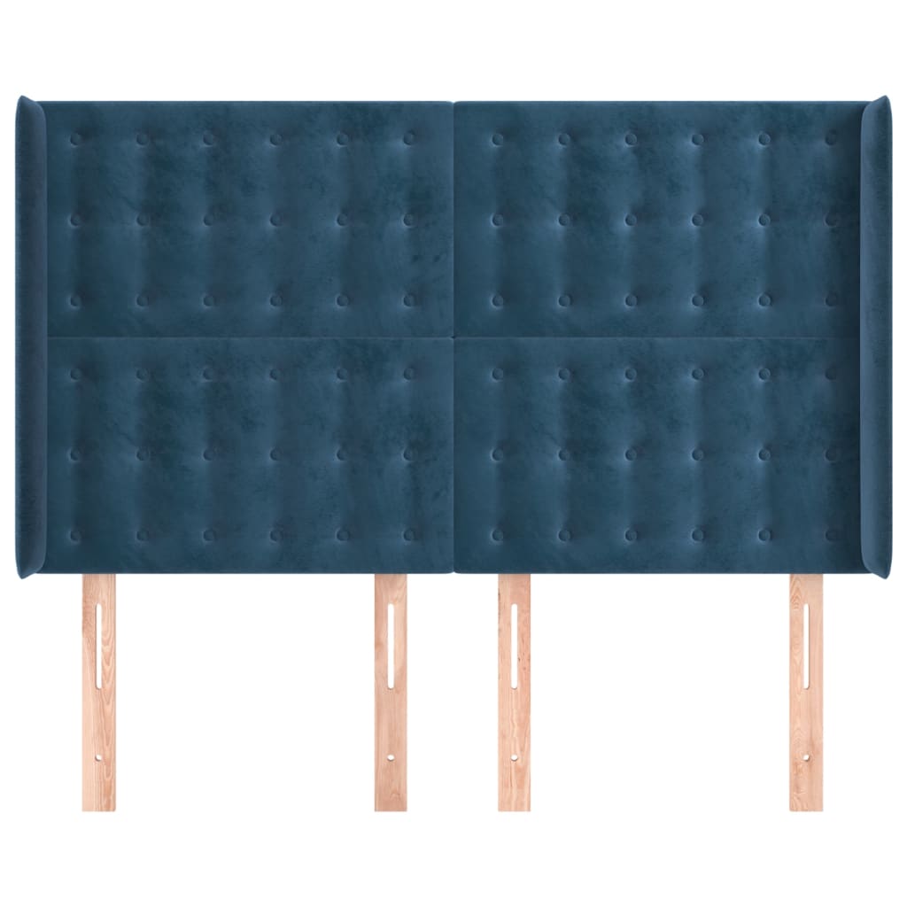 Hoofdbord Met Randen Fluweel 147 x 16 x 118/128 cm