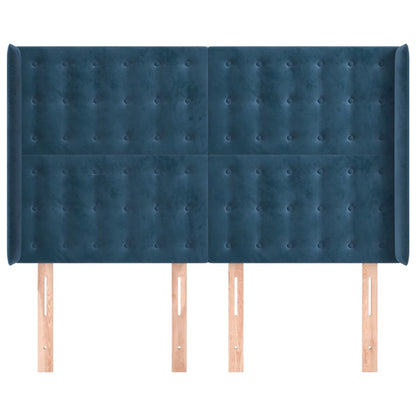 Hoofdbord Met Randen Fluweel 147 x 16 x 118/128 cm