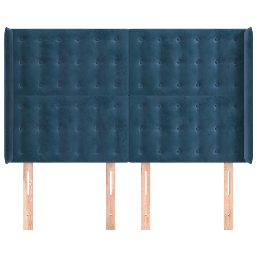 Hoofdbord Met Randen Fluweel 147 x 16 x 118/128 cm