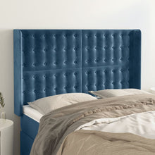 Hoofdbord Met Randen Fluweel 147 x 16 x 118/128 cm