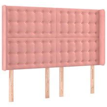 Hoofdbord Met Randen Fluweel 1 147 x 16 x 118/128 cm Roze