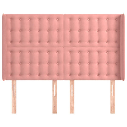 Hoofdbord Met Randen Fluweel 1 147 x 16 x 118/128 cm Roze