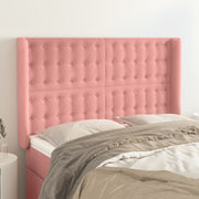 Hoofdbord 147x16x118/128 cm fluweel roze