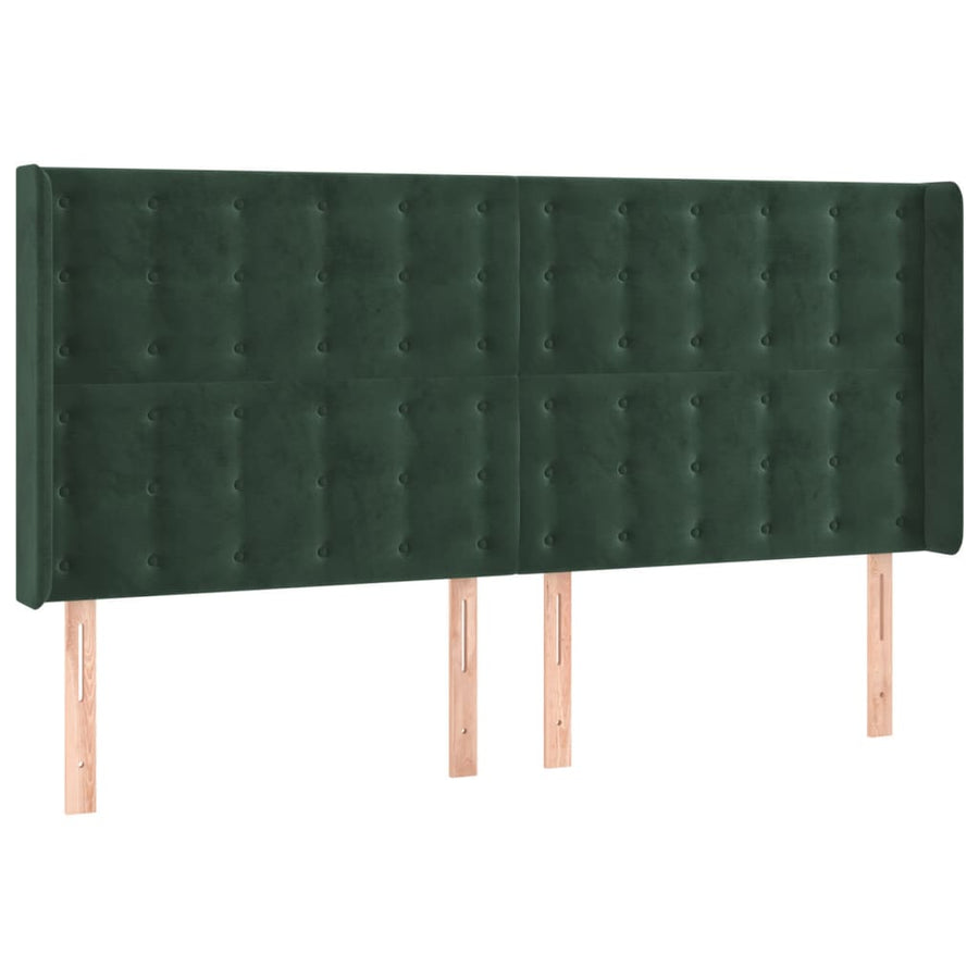 Hoofdbord Met Randen Fluweel 163 x 16 x 118/128 cm