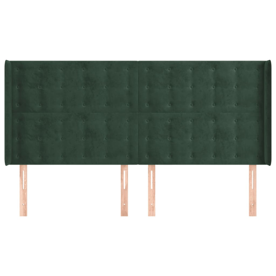 Hoofdbord Met Randen Fluweel 163 x 16 x 118/128 cm