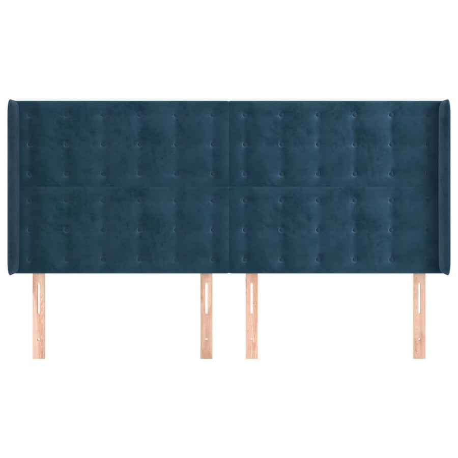 Hoofdbord Met Randen Fluweel 163 x 16 x 118/128 cm