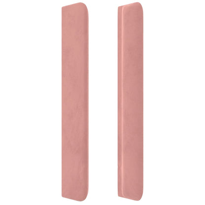 Hoofdbord Met Randen Fluweel 163 x 16 x 118/128 cm Roze