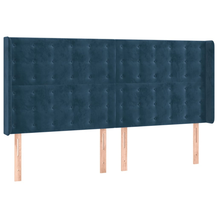 Hoofdbord Met Randen Fluweel 183 x 16 x 118/128 cm