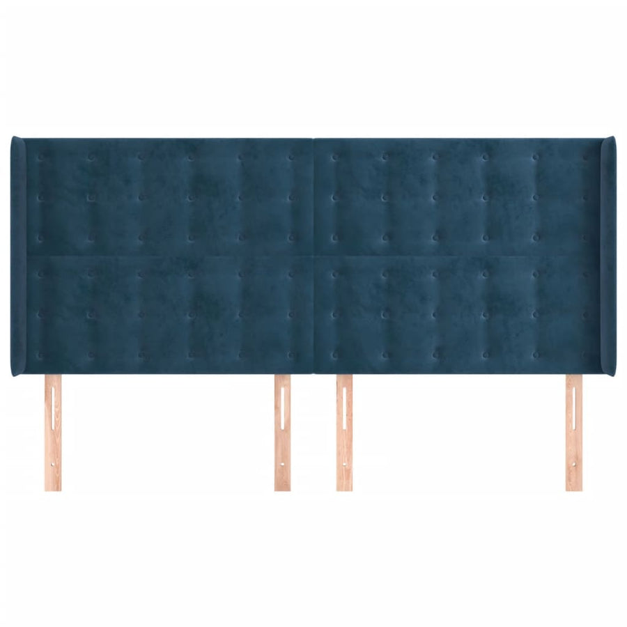 Hoofdbord Met Randen Fluweel 183 x 16 x 118/128 cm