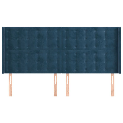 Hoofdbord Met Randen Fluweel 203 x 16 x 118/128 cm