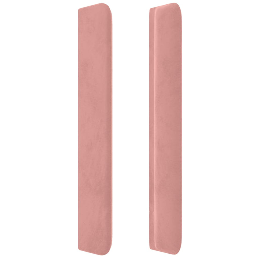 Hoofdbord Met Randen Fluweel 203 x 16 x 118/128 cm Roze