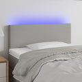 Headboard LED 80x5x78/88 cm fabric light grey