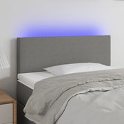 Hoofdbord 80x5x78/88 cm stof donkergrijs met LED