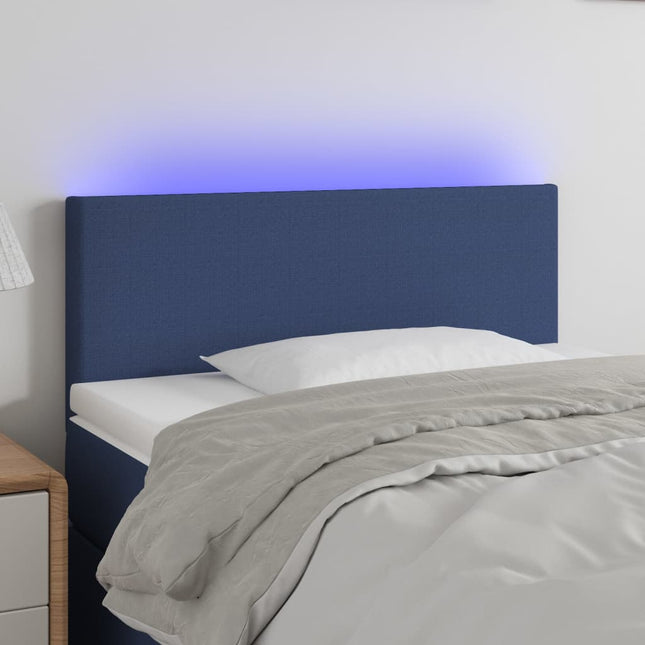 Hoofdbord LED 80x5x78/88 cm stof blauw 80 x 5 x 78/88 cm Blauw