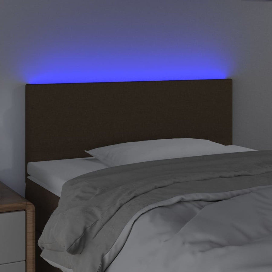 Hoofdbord LED 90x5x78/88 cm stof donkerbruin 90 x 5 x 78/88 cm Donkerbruin