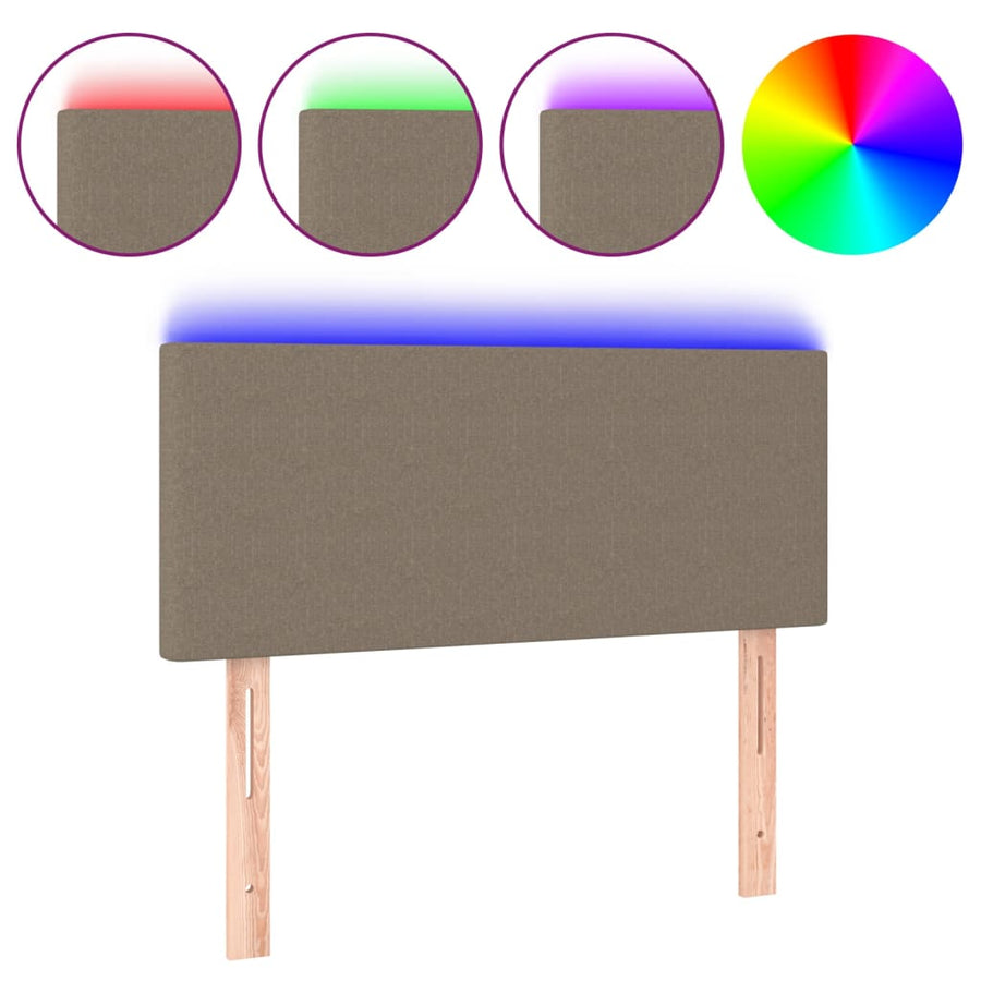 Hoofdbord LED 90x5x78/88 cm stof taupe 90 x 5 x 78/88 cm Taupe