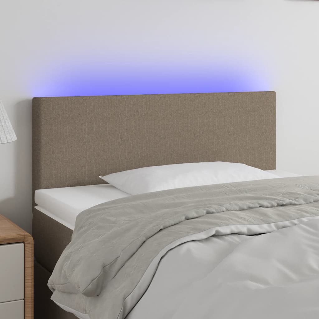 Hoofdbord LED 90x5x78/88 cm stof taupe 90 x 5 x 78/88 cm Taupe