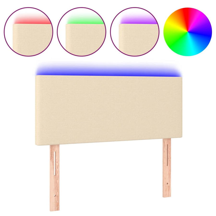 Hoofdbord LED 90x5x78/88 cm stof crèmekleurig 90 x 5 x 78/88 cm Crème