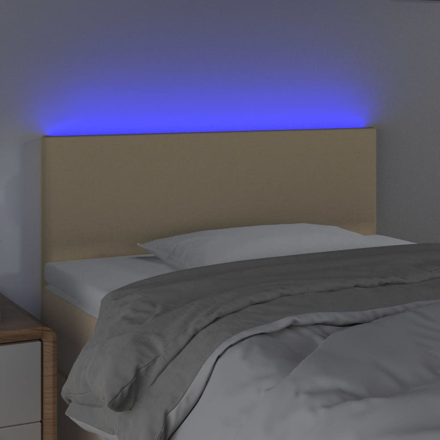 Hoofdbord LED 90x5x78/88 cm stof crèmekleurig 90 x 5 x 78/88 cm Crème