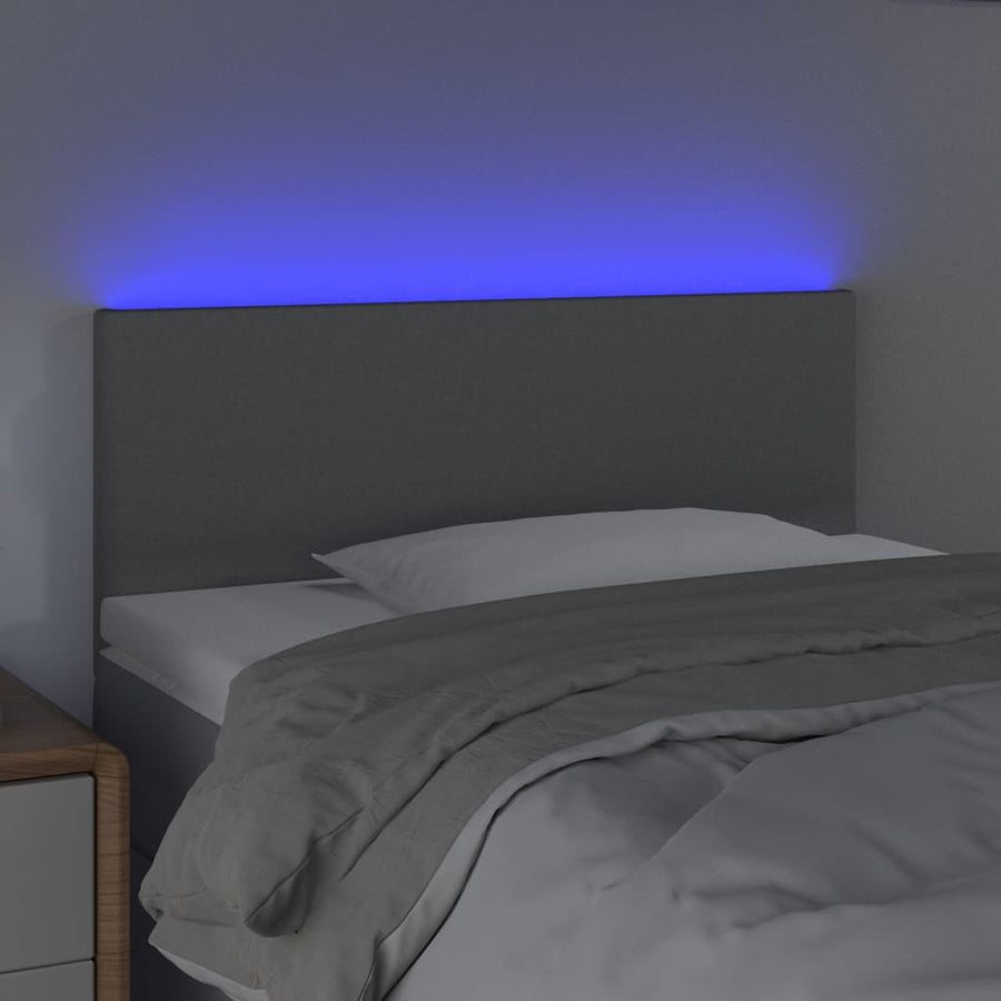 Hoofdbord Led Stof 100 x 5 x 78/88 cm Lichtgrijs