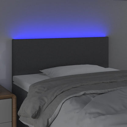 Hoofdbord LED 100x5x78/88 cm stof donkergrijs 100 x 5 x 78/88 cm Donkergrijs