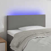 Hoofdbord 100x5x78/88 cm stof donkergrijs LED