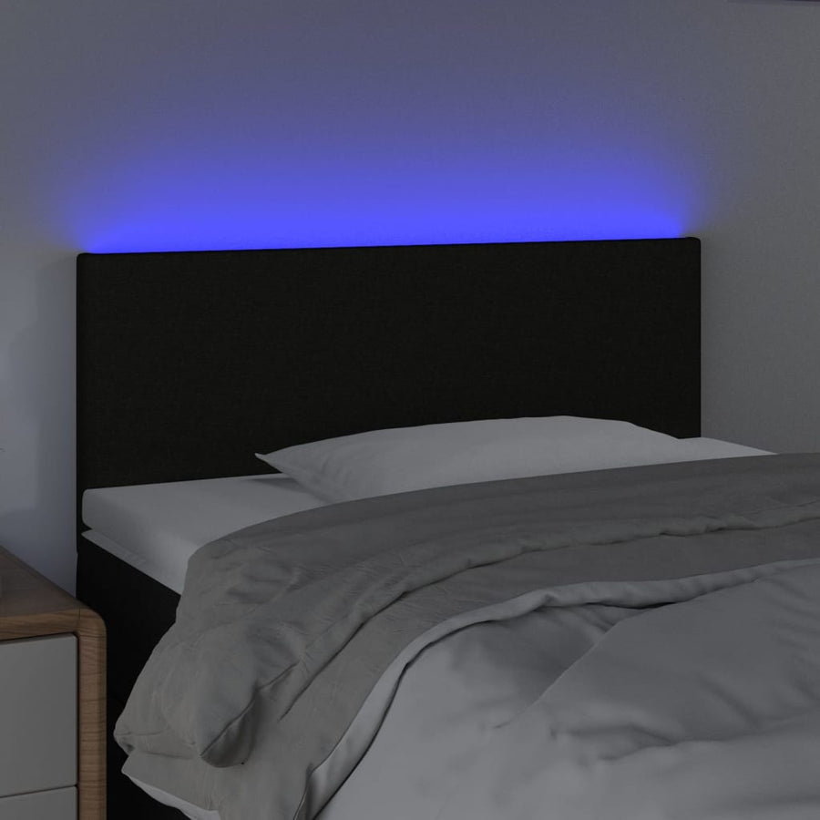 Hoofdbord LED 100x5x78/88 cm stof zwart 100 x 5 x 78/88 cm Zwart